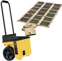 Portable Solar Generator include Flex Flexible 48 Watts Solar Panels, 1600 VA, 120 VAC 60 Hz modified sine wave inverter, 60 amp-hour sealed battery. Portable Solar Power Generator Fx