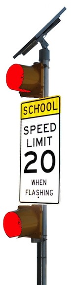 Solar Beacon, 24/7 Stop Beacon, 24 HOUR / 7 Days FLASHING BEACON, School Zone Beacons, Stop Sign Beacons, Solar School-Zone Flasher, 2-12 inches RED LED Beacons Dot Standard. Solar Powered Beacons Flashers