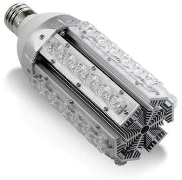 Military Grade Retrofit E40 LED Street Light. E40 36W LED Street Bulb 360 Degree Beam Angle MIL