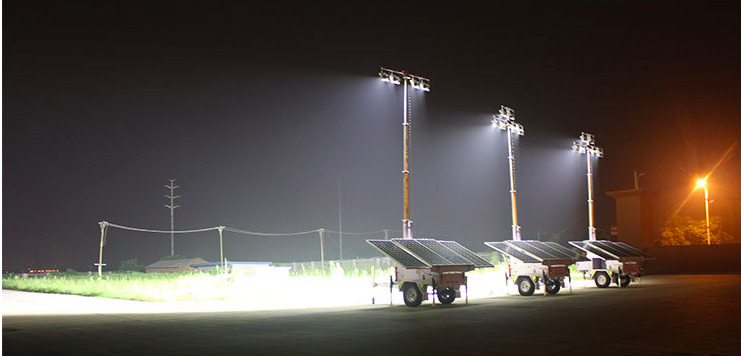 Solar Light Tower, Light Tower, Refugee Camps Solar Light Tower, mobile light towers, Job Site Solar Light Tower, Portable Solar Light Towers, Solar Powered Construction Light Tower