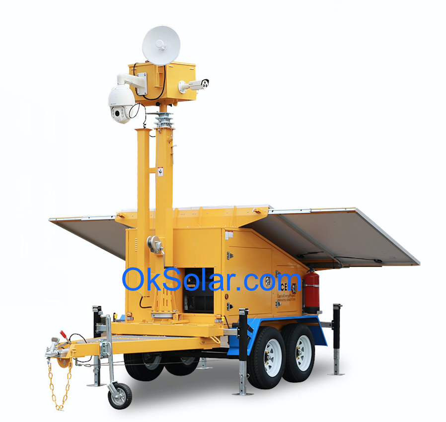 Solar CCTV Trailer Surveillance, Security Solar Light Tower, Refugee Camp Solar CCTV Trailer Night Vision, Mobile Surveillance Trailer Solar CCTV Night, Job Site Solar CCTV Trailer Surveillance, Solar CCTV Trailer Airport Security Night Vision