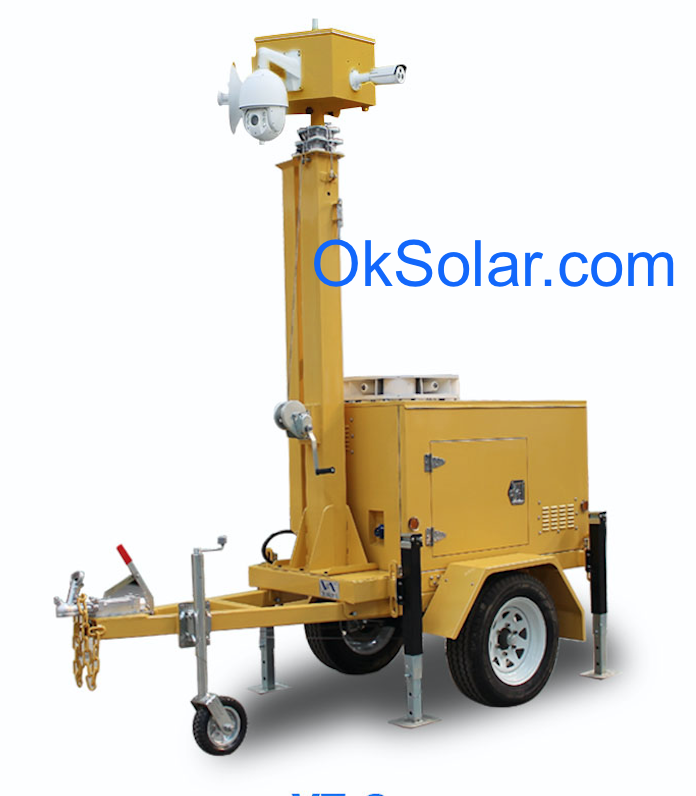 Solar CCTV Trailer Surveillance, Security Solar Light Tower, Refugee Camp Solar CCTV Trailer Night Vision, Mobile Surveillance Trailer Solar CCTV Night, Job Site Solar CCTV Trailer Surveillance, Solar CCTV Trailer Airport Security Night Vision