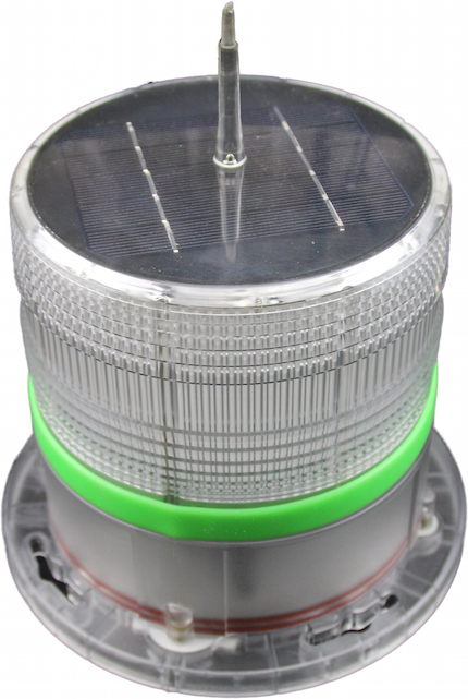 Solar Helipad Beacon Light - Green