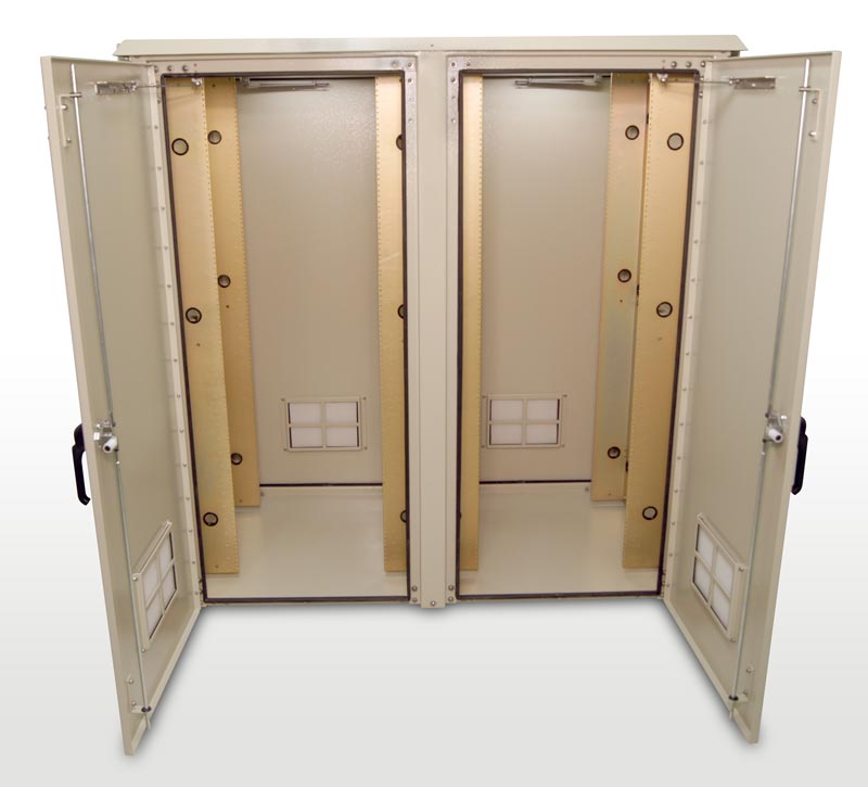 Double Bay Outdoor Enclosure 78″H X 59″W X 34″D (60 RU) Double Bay Outdoor Enclosure 78"