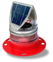 Marine Solar LED Beacon Light Red