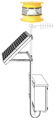 L-864 Flashing Red Beacon Solar Obstruction Light