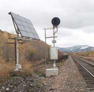 24 Railway Safety Light Solar-powered LED lights for railway safety. Railway Safety Light Solar powered