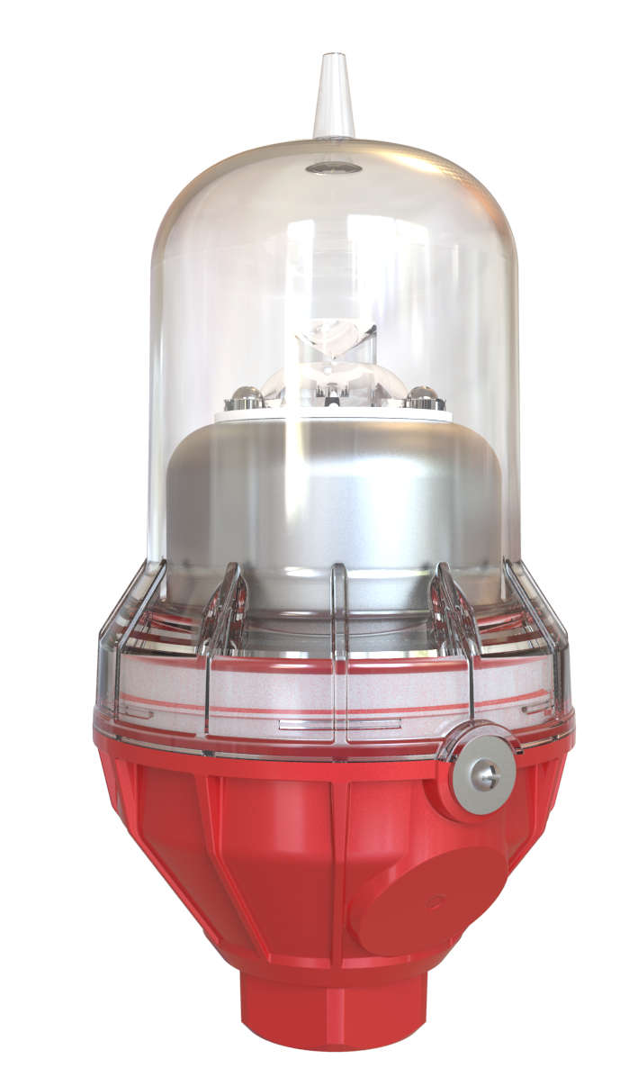 Single RED LED L-810 Obstruction Light. 12VDC LED L810 Obstruction Light 12VDC