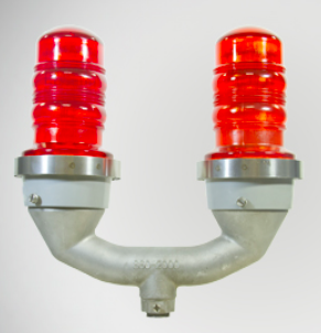 Red LED Obstruction Light Dual FAA 12VDC