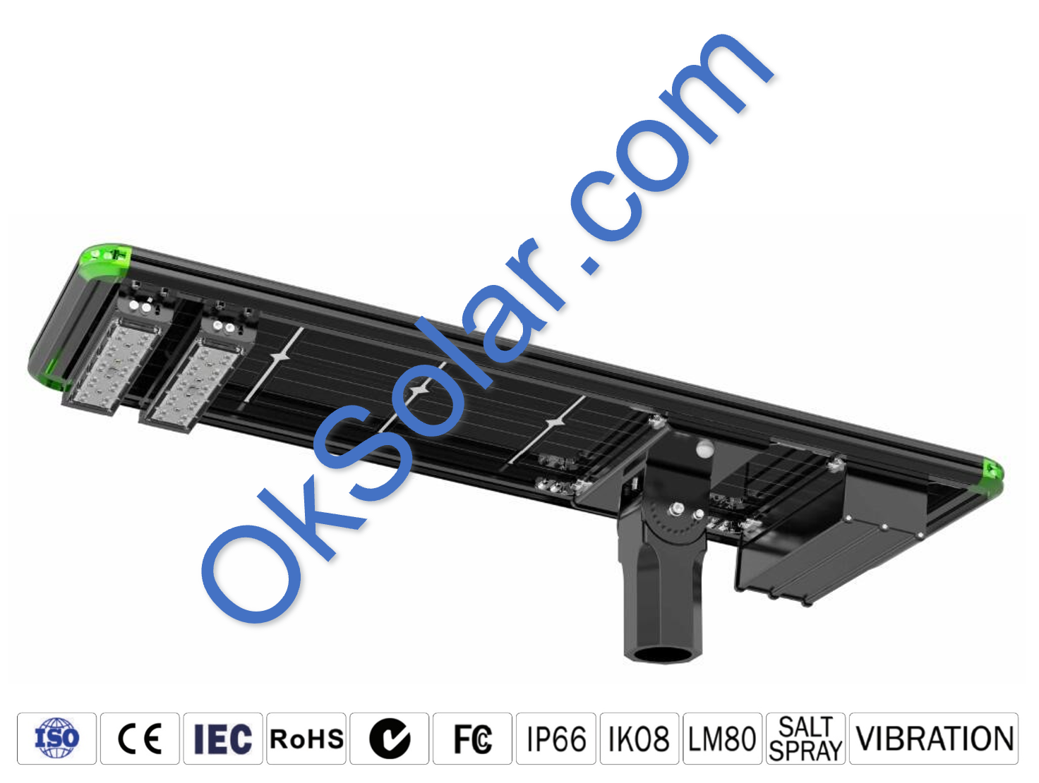 OkSolar.com 80 Watts Solar Parking Lot Lighting Self Contained