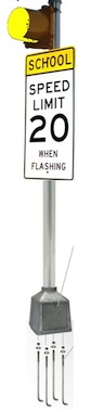 School Warning 120VAC - 8 Inches - Yellow