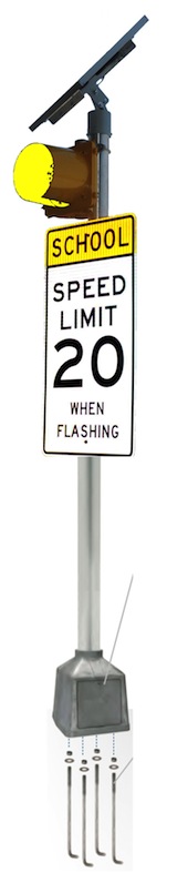 24/7 Flashing Beacon 12 inches Yellow