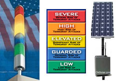 Threat-Level-Status-Indicator HS5-7, 500-700+ ft transmission ranges Homeland Security Threat-Level Status Indicator
