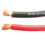 This fine-stranded, very flexible cable is UL Listed for use as battery cable. It is rated MTW or THW or AWM, 600-V, sunlight resistant, direct burial, 105 °C. Available with red or black insulation. UL Listed Battery Cable 4/0