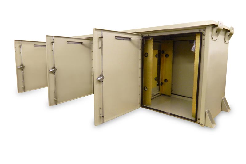 Outdoor Enclosure Triple Bay 30H X 88W X 25D (45 RU) | Nema Outdoor Telecom Enclosures and Cabinets, Pad/Wall/Pole Mountable. Outdoor Enclosure Triple Bay 30H X 88W X 34D