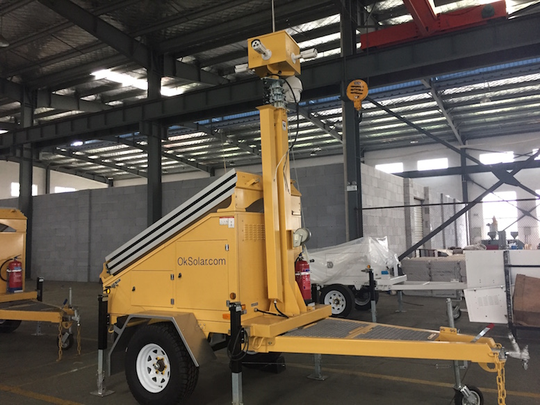 Solar CCTV Trailer Surveillance, Security Solar Light Tower, Refugee Camp Solar CCTV Trailer Night Vision, Mobile Surveillance Trailer Solar CCTV Night, Job Site Solar CCTV Trailer Surveillance, Solar CCTV Trailer Airport Security Night Vision