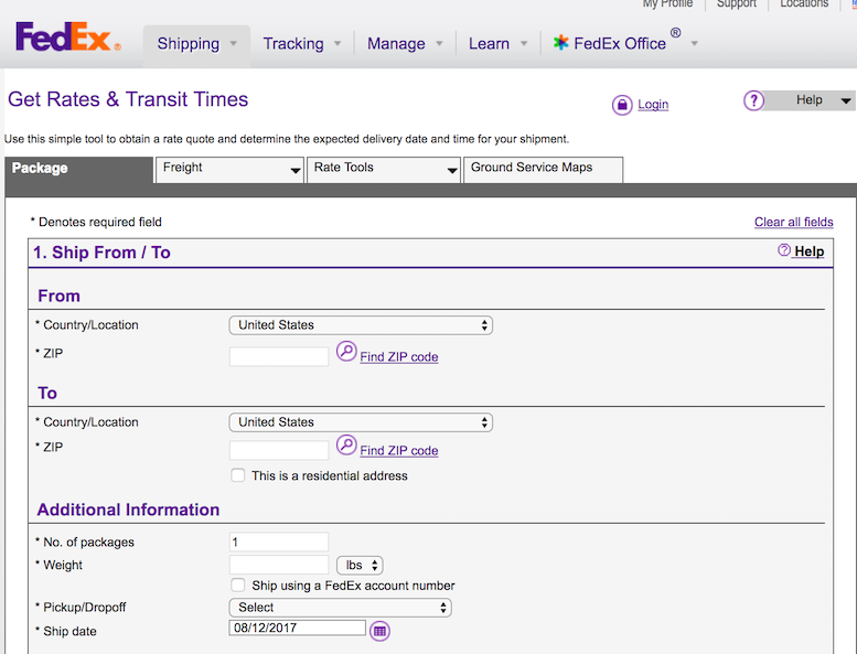 How to Get a Shipping Cost? using DHL, FedEx or UPS.