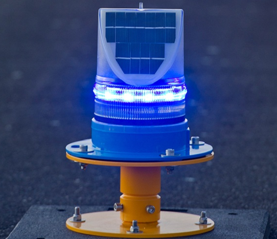 Solar powered Taxiway Blue edge lights