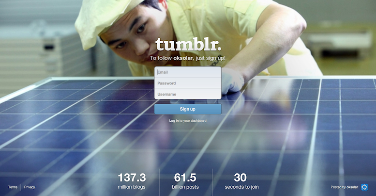 tumblr blog follow OkSolar.com, Posted using Milk-App Client for Apple MacBook Pro with Retina display