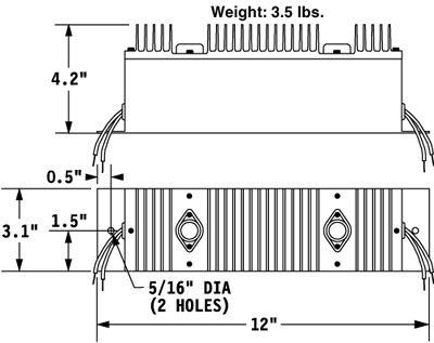 Ballast C diagram, LPS 12 VDC Ballast, LPS 24 VDC Ballast, LPS 48 Ballast Volts DC, 